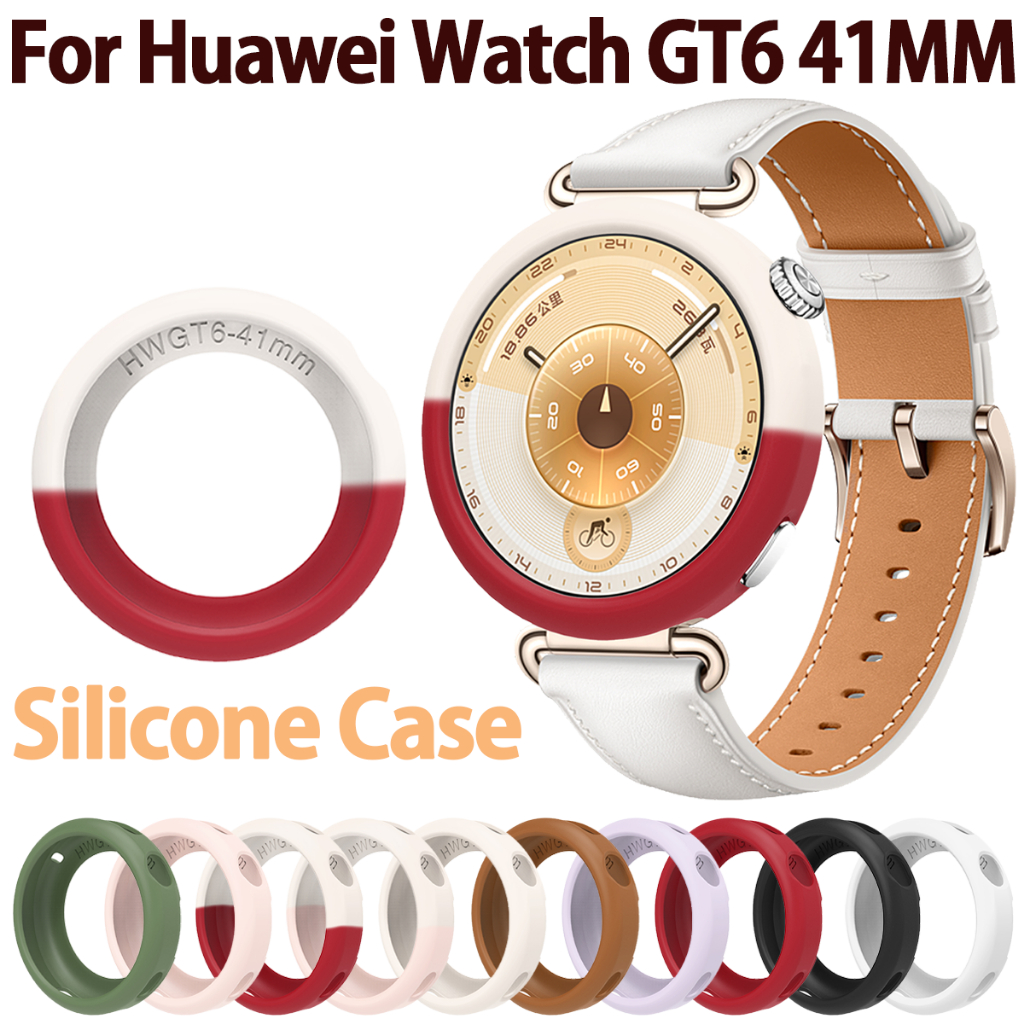 ซิลิโคนนุ่มสําหรับนาฬิกา Huawei GT6 41 มม.เคส TPU กีฬาเปลี่ยนปลอกสี Hollow Shell อุปกรณ์เสริม