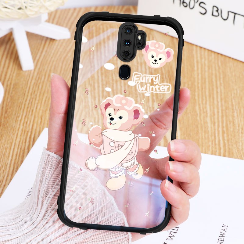 YBDปลอกสําหรับOPPO A9 2020 A5 2020 การ์ตูนน่ารักLena Bell HardอะคริลิคTPUกันชนClearเคสโทรศัพท์