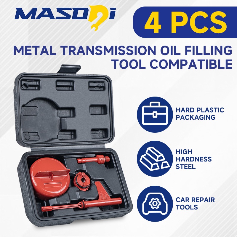 Masdsi 4pcs โลหะเกียร์น้ํามันบรรจุชุดเครื่องมือ,รถน้ํามันตรวจสอบระดับ,อะแดปเตอร์พิเศษสําหรับ Benz 9 ความเร็ว 9G-TRONIC ทนทานเกียร์อะแดปเตอร์
