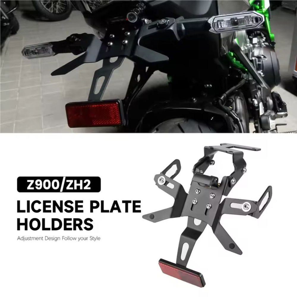 กรอบยึดป้ายทะเบียนด้านหลังสําหรับ Kawasaki Z900 2017-2024 ZH2 2020-2024 และ 2025 รถจักรยานยนต์ Clean