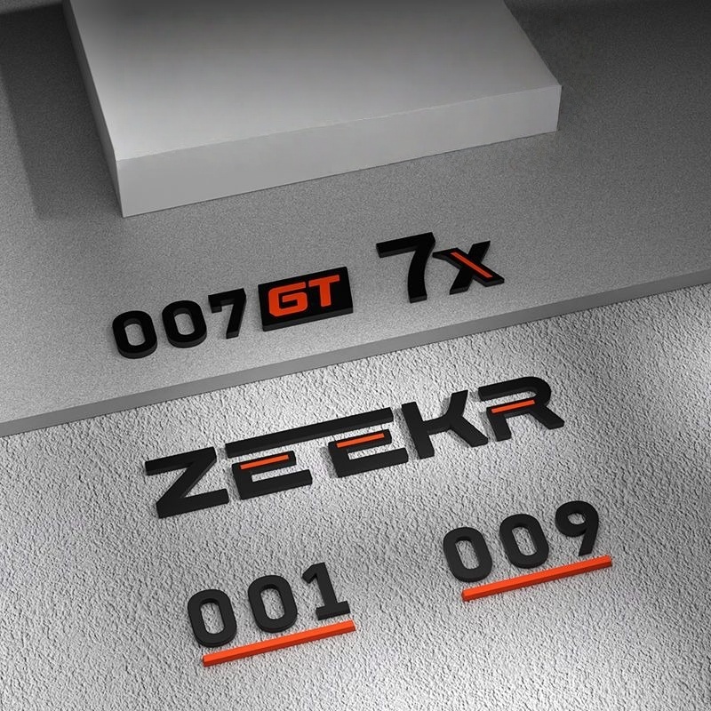 สําหรับ Zeekr X 001 007 009 7X  รถป้ายสีดําหางโลโก้ Sporty ดัดแปลงตัวอักษร Body ตกแต่งอุปกรณ์