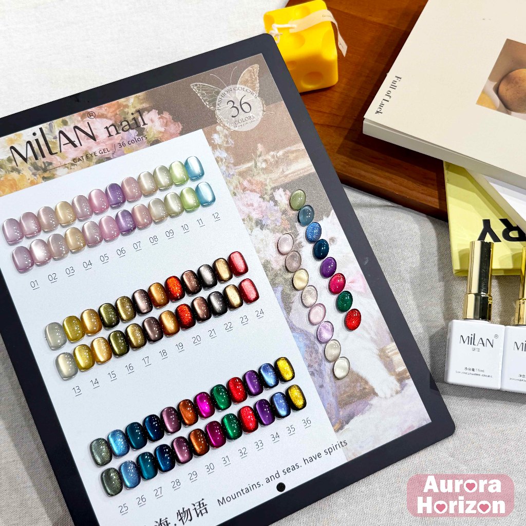 【พร้อมส่งในกรุงเทพฯ】ยาทาเล็บเจล  36สี   สีลูกแก้ว MILAN 36สี  สีเจล สีเจลแคทอายเนื้อซาติน  ฟรีชาร์ทสี(ทามาให้แล้ว) Cat eye  36สี