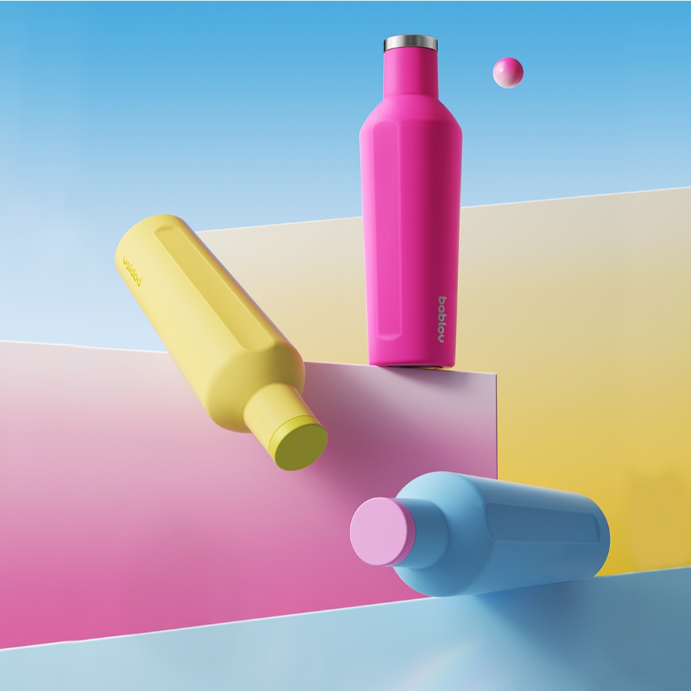 Bablov กระบอกน้ำสุญญากาศ 500ml  เก็บร้อนเย็นได้ 12 ชม. เกรดสแตนเลส 316L  ระบบกันรั่ว B-Turn พกพาสะดวก เหมาะกับการเดินทางและใช้ในรถ