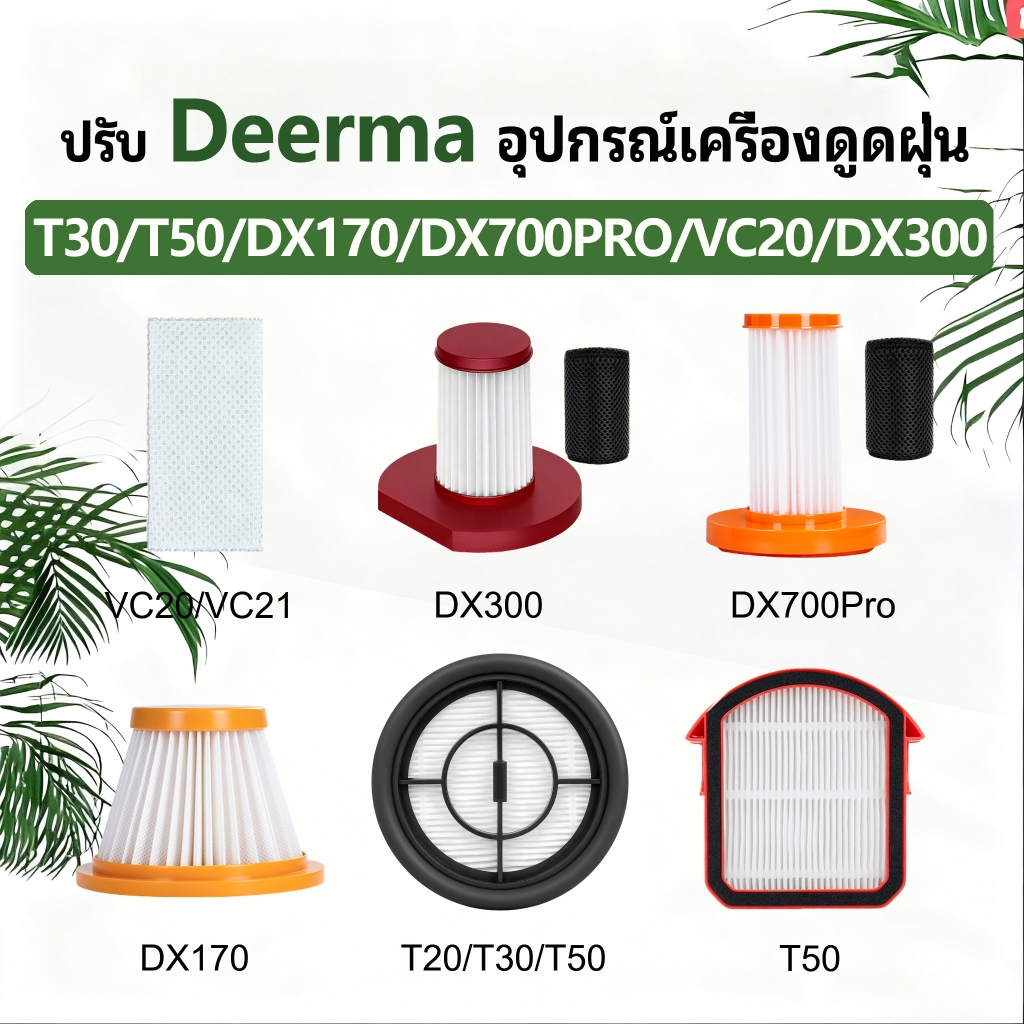 ตัวกรองสูญญากาศอะไหล่สําหรับ Deerma T30/T50/DX170/DX700PRO/VC20/DX300 เครื่องดูดฝุ่น, ทําความสะอาดกร
