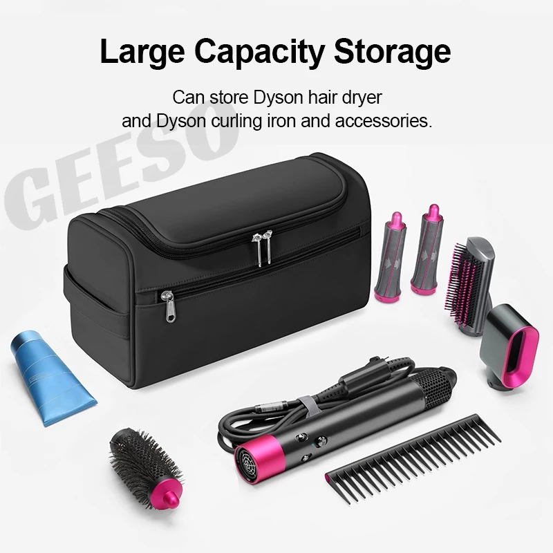 GEESO Dyson กระเป๋าถือแบบพกพาสําหรับเครื่องเป่าผม Dyson Supersonic,กระเป๋าเก็บแบบพกพาพร้อมตะขอแขวน Hair Dryer Storage Bag / Portable Waterproof Hair Dryer Travel Case / Curling Stick Storage Pouch 吹风机收纳包 thumbnail 5