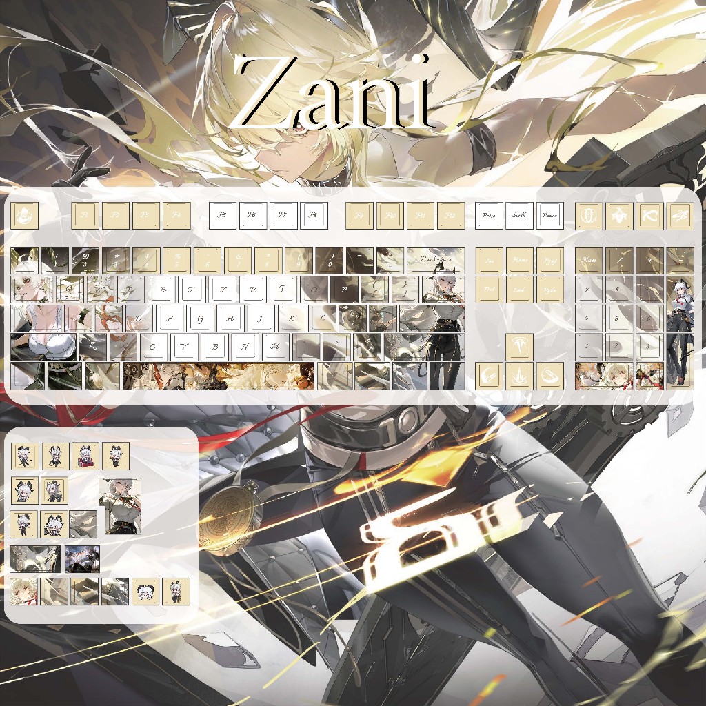 Zani Keycaps 120 คีย์โปรไฟล์เชอร์รี่ PBT Wooting Aula F75 Mechanical Anime Keycap Dye Sublimation Wu
