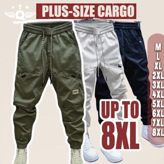 【M-8XL】กางเกงทํางานครอปย้อนยุคฤดูร้อนของผู้ชาย - Loose Fit T…