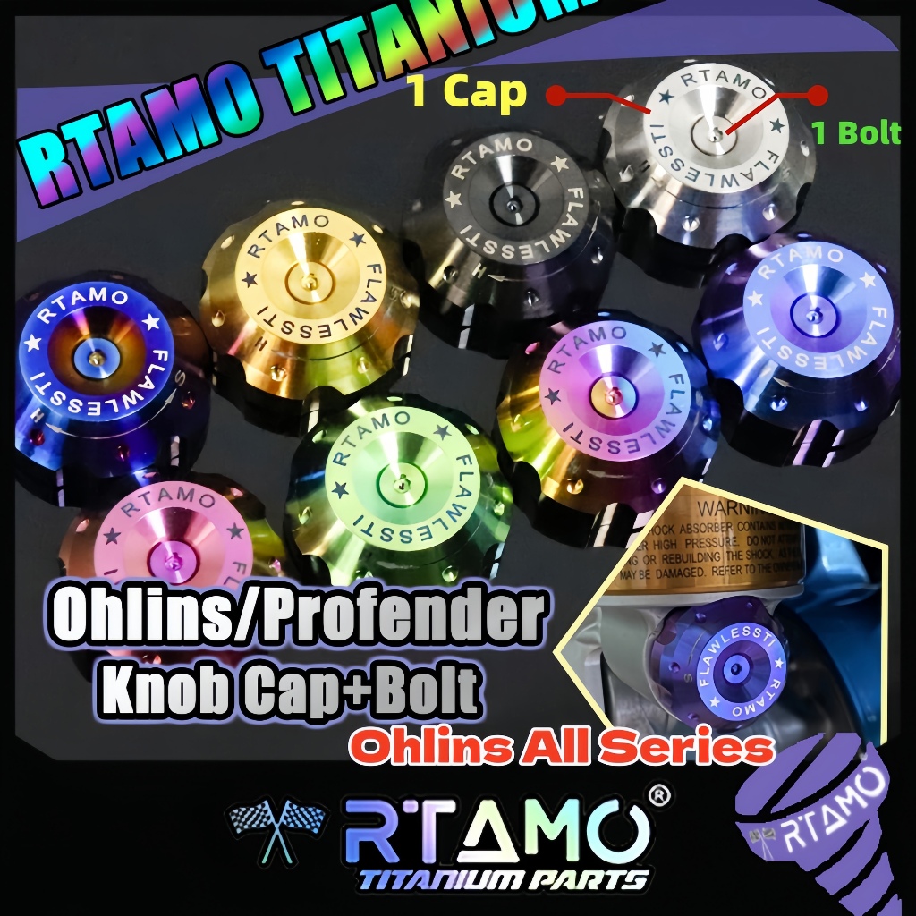 RTAMO Titanium Gr5 Knob Cap Fit Ohlins For Xmax Forza เม็ดปรับคอมเพสชั่นแต่ง Profender สำหรับ Unit โ