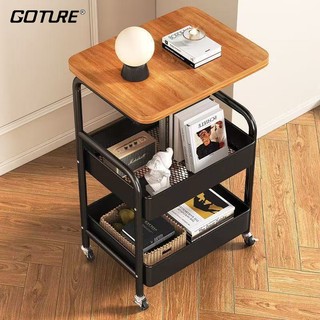 Home Storage Rack Trolley Kitchen Storage Rack Mobile Storage Snack Storage Rack Mobile Bookshelf Hardwood Counter
