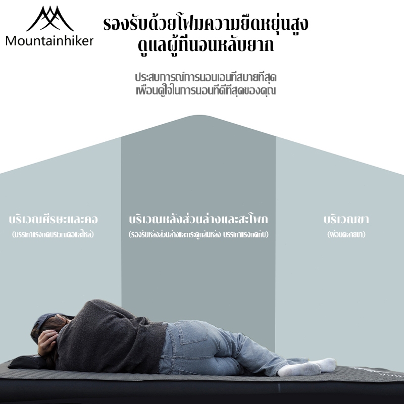 พร้อมส่ง ระบบพองลมอัตโนมัติ Mountainhiker ที่นอนพองลมอัตโนมัติ เบาะรองนอน พร้อมปั๊มในตัว หนา10ซม - รูปที่ 6