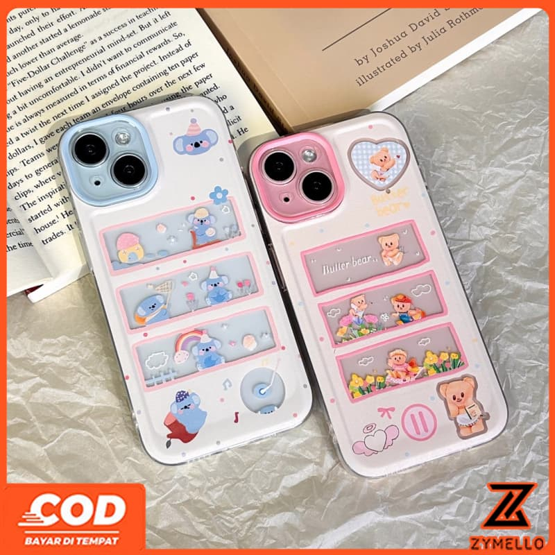 เหมาะสําหรับ OPPO A6X A6 A5X A5 5G A5i A60 PRO A3 A3X A5 PRO A3 PRO A38 A79 A58 A18 A57 2022 A17 A95ดอกไม้เนยหมีปีนเขาเคสโทรศัพท์TPUกันกระแทก