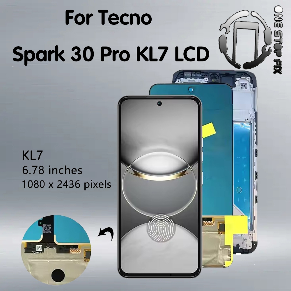 AMOLED สําหรับ Tecno Spark 30 Pro KL7 จอแสดงผล LCD Touch Screen Digitizer Assembly เปลี่ยน