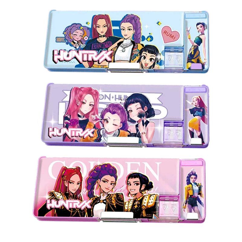 น่ารัก KPop Demon Hunters กล่องดินสอสําหรับเด็กผู้หญิงกล่องดินสอเครื่องเขียนโรงเรียนคริสต์มาส