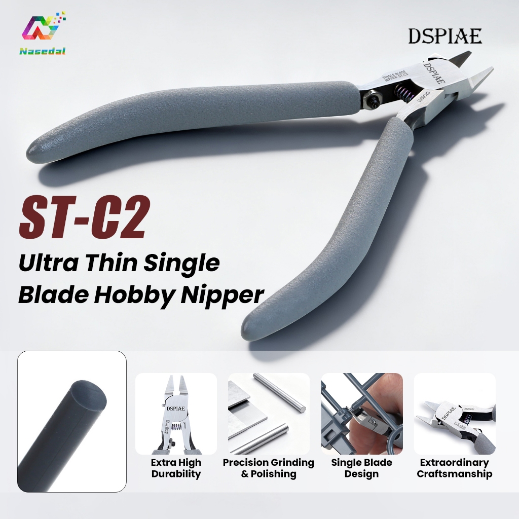 DSPIAE ST-C2 Ultra Thin Single Blade Nipper ชุดประกอบทําเครื่องมือ Precision ตัด Plier สําหรับ Gundam รุ่นอาคารเครื่องมืองานอดิเรก DIY Craft Project พร้อมกล่องเก็บ