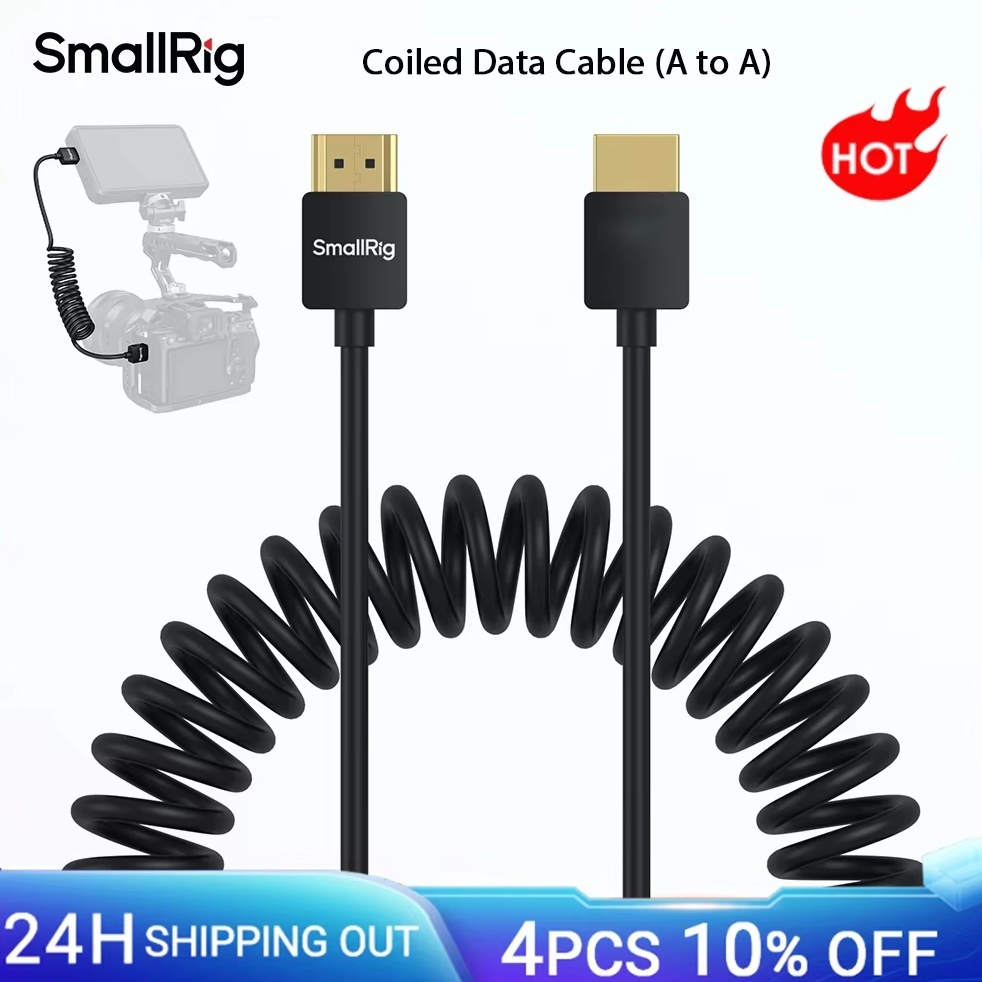 SmallRig Coiled สําหรับสายเคเบิลข้อมูล A ถึง A, รองรับความละเอียด 4K@60Hz สําหรับ BMPCC 4K 6K สําหรั