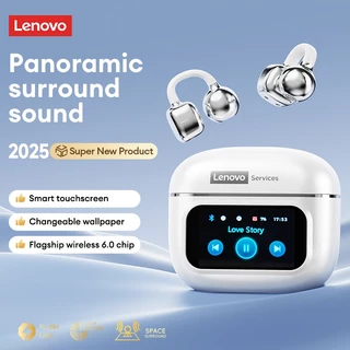 Lenovo RS107 หูฟังบลูทูธแบบหนีบหู และ หูฟังไร้สาย Ear Clip พร้อม เคสหน้าจอ Smart Screen และ ระบบเสียง Directional Sound plus เล่นเกมความหน่วงต่ำ