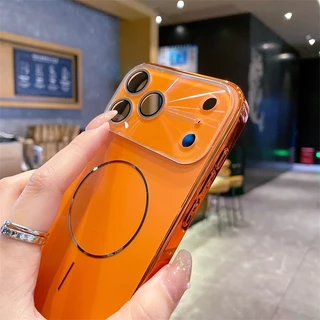 ซิลิโคนดึงดูดแม่เหล็กเคสโทรศัพท์เข้ากันได้สําหรับiphone11 14promax 15promax 16pro 13promax 15proกันกระแทกฝาครอบกรอบElectroplatedปลอก