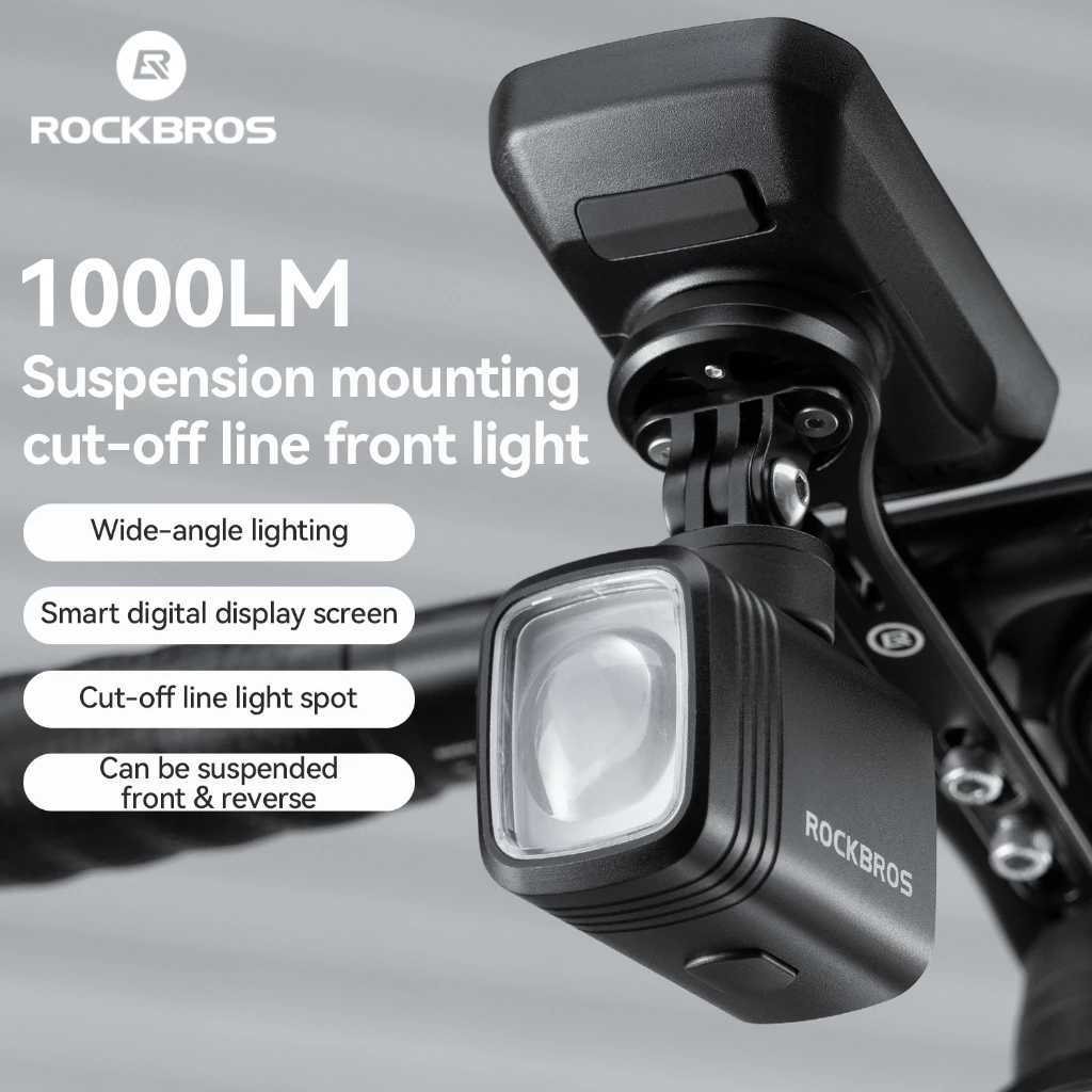 【TH Delivery】ROCKBROS ไฟจักรยาน 1000 Lumen ปรับมุมได้ แบตเตอรี่ 2800mAh สำหรับจักรยานหลากหลายประเภท