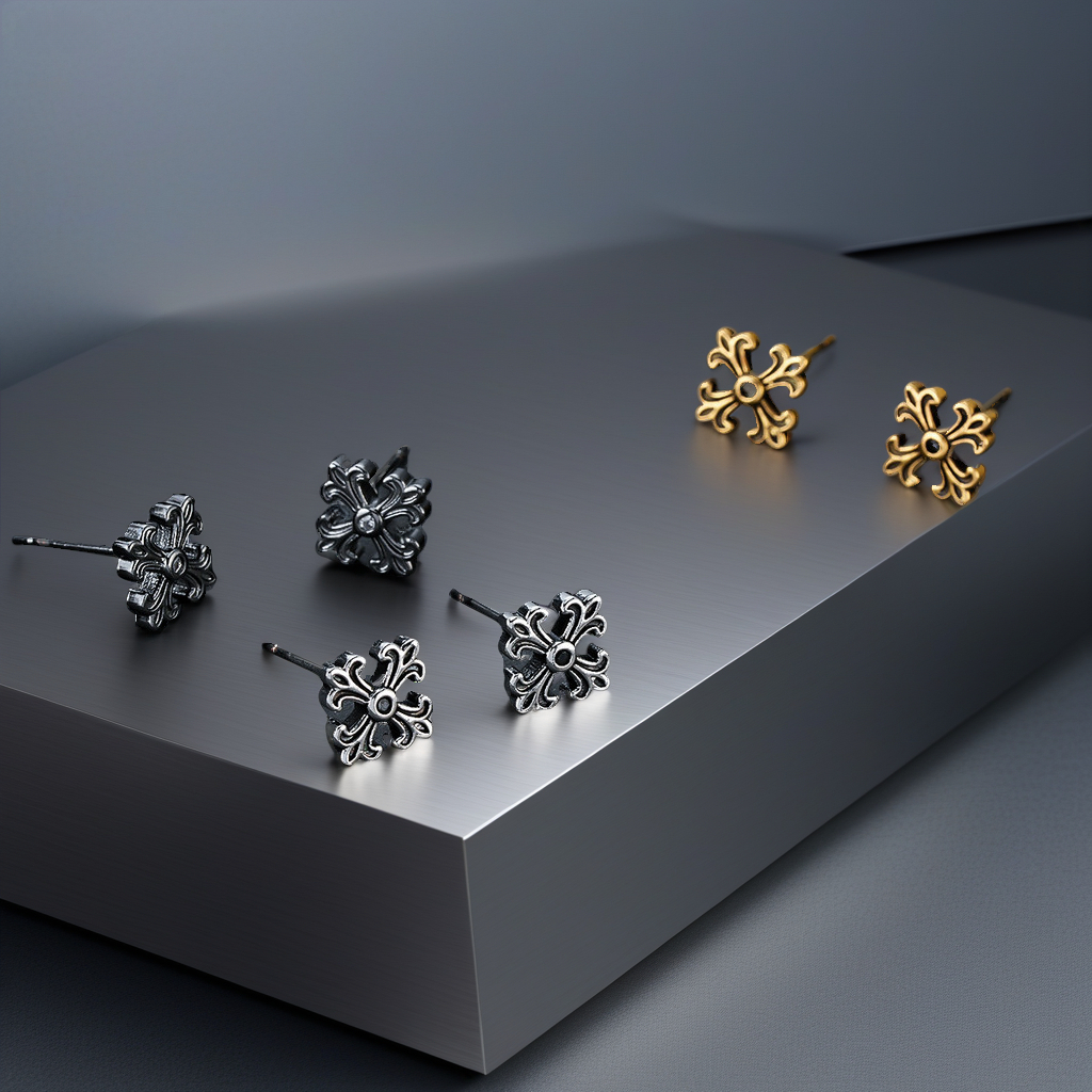 สร้อยหูไม้กางเขนวินเทจ สำหรับผู้ชาย อินเทรนด์ และมีสไตล์เฉพาะตัว