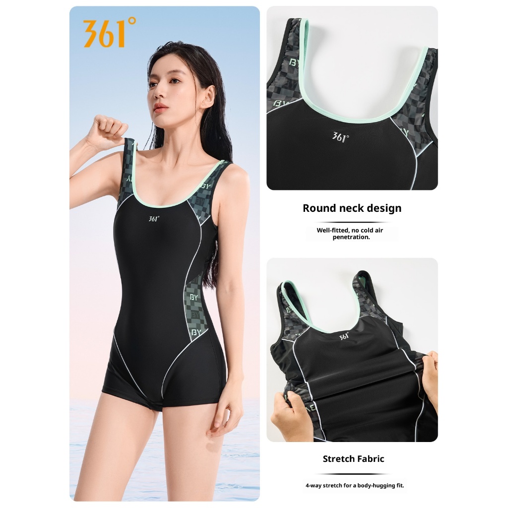 361 องศาแฟชั่น Slim Swim wear สําหรับสุภาพสตรีในน้ํากีฬาชายหาดว่ายน้ํา