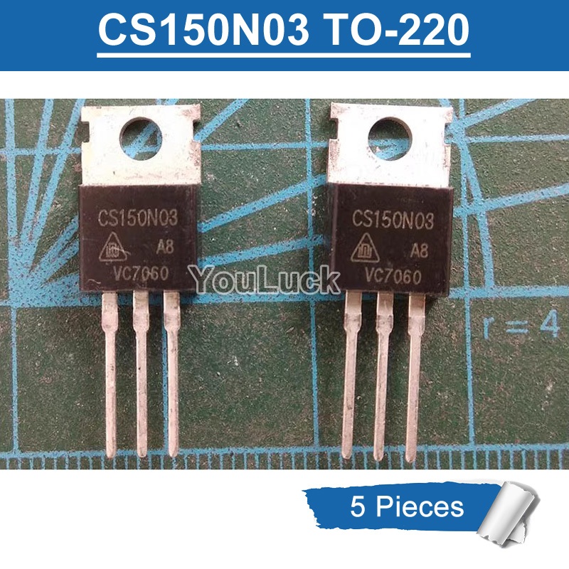 5 ชิ้น CS150N03 TO-220 30V/150A N-channel MOSFET ทรานซิสเตอร์ใหม่เดิม