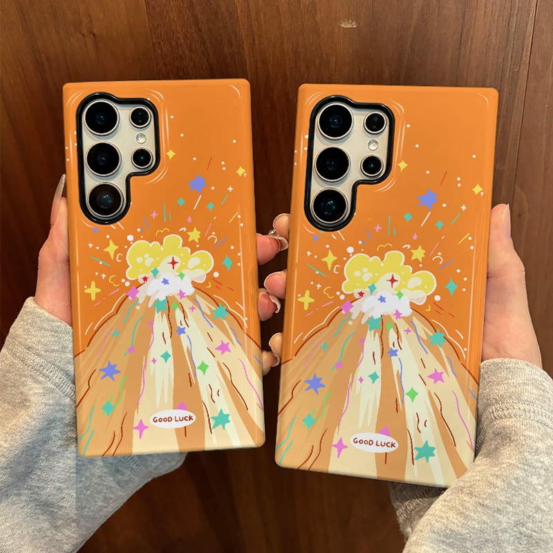 การ์ตูนรูปแบบภูเขาไฟเคสป้องกันสองในหนึ่งเดียวเหมาะสําหรับ Samsung su22u s23 plus s23FE s24 s25 plus 