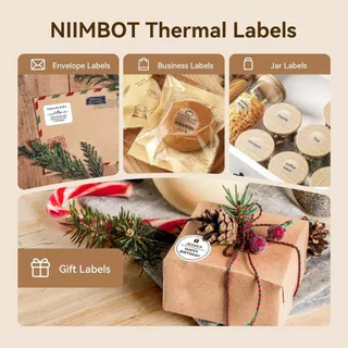Niimbot สติ๊กเกอร์กันความร้อนกันน้ําและฉีกขาด - ขนาดต่างๆสําหรับเครื่องพิมพ์พกพา B21/B1/B3S/B31, ฉลากกระดาษกาวในตัวสําหรับโครงการสํานักงานและหัตถกรรมการจัดฉลากอเนกประสงค์