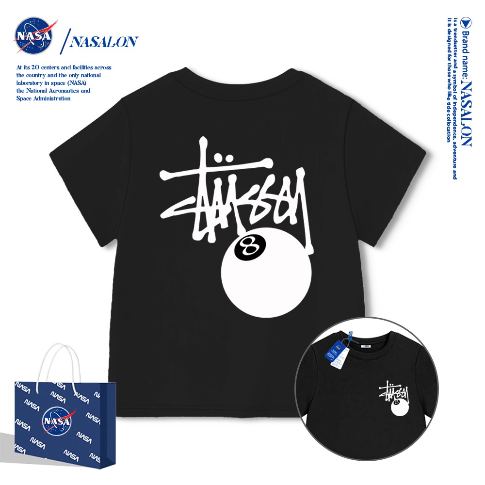 NASA เสื้อยืดเด็ก ผ้า cotton 100% เสื้อเด็กผู้ชาย ลายแบรนด์เนมสุดเท่ ระบายอากาศดี ทรงสวมใส่สบาย ชุดลูกชายเท่ๆ
