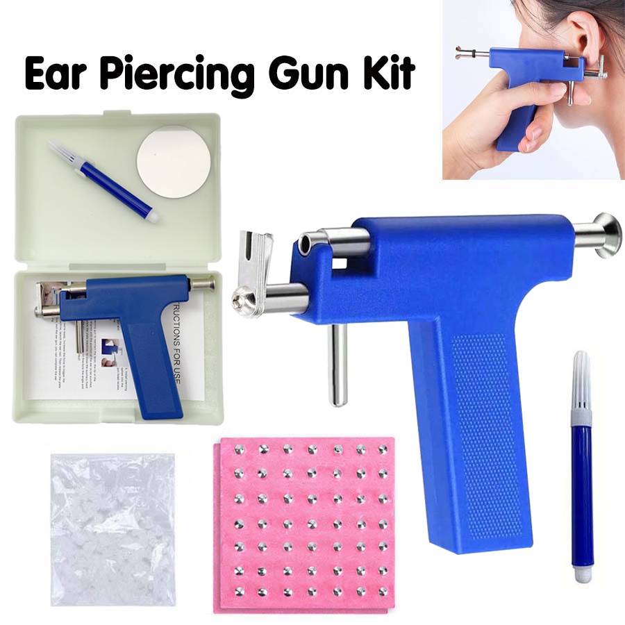 ชุดเจาะหู Professional EAR Piercing Gun 98 ชิ้นต่างหูสตั๊ดสําหรับ Salon & Home Use