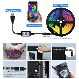 ไฟเส้น RGB ปรับสีได้ 24 โหมด เปลี่ยนบรรยากาศห้องให้น่าหลงใหล ควบคุมผ่านมือถือ/รีโมท มาพร้อมกาวในตัว