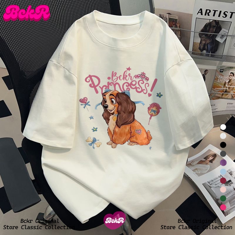 【พร้อมส่ง】🔥BCKR กราฟฟิตี ลายน้องหมา คอกลม เสื้อ🐕ชุดหน้าร้อน oversize ผ้านุ่มสบาย เสื้อผญ เสื้YG1484