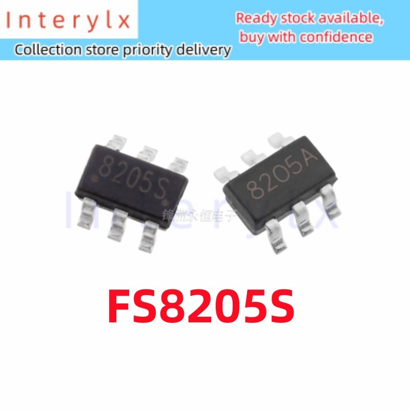 10 ชิ้น/ล็อตแบรนด์ใหม่ FS8205S 8205S FS8205A 8205A แบตเตอรี่ลิเธียมป้องกัน IC SOT23-6 ชิปวงจร