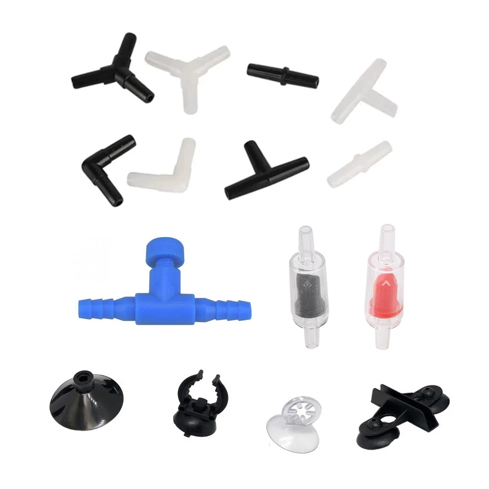 Aquarium 4 มม.Air ท่อเชื่อมต่อควบคุมวาล์ว Sucker Oxygenation อุปกรณ์เสริม Tee/ตรง/ข้อศอก/Y-shape/3-Way น้ําท่อ Air ปั๊มข้อต่อ