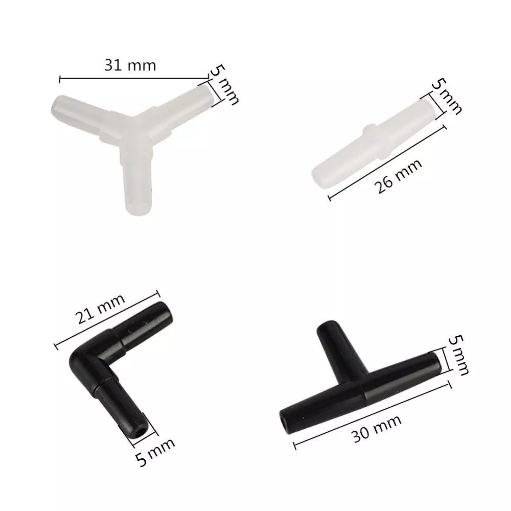 Aquarium 4 มม.Air ท่อเชื่อมต่อควบคุมวาล์ว Sucker Oxygenation อุปกรณ์เสริม Tee/ตรง/ข้อศอก/Y-shape/3-Way น้ําท่อ Air ปั๊มข้อต่อ thumbnail 8