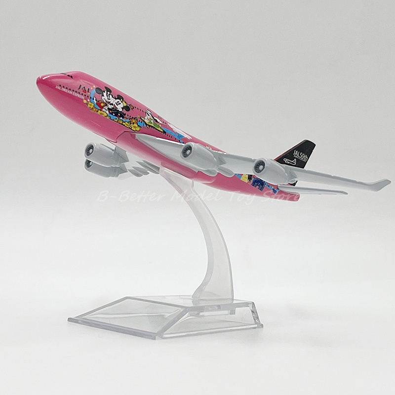16 ซม.Diecast Model Plane Toy JAL Boeing 747 Mickey Minnie Painting Replica