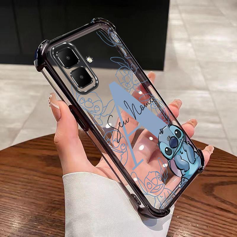 Infinix Smart 10 X6725 X6725B Smart10 Plus เคสโทรศัพท์ Stitch น่ารักชื่อที่กําหนดเองโปร่งใสกันกระแทก
