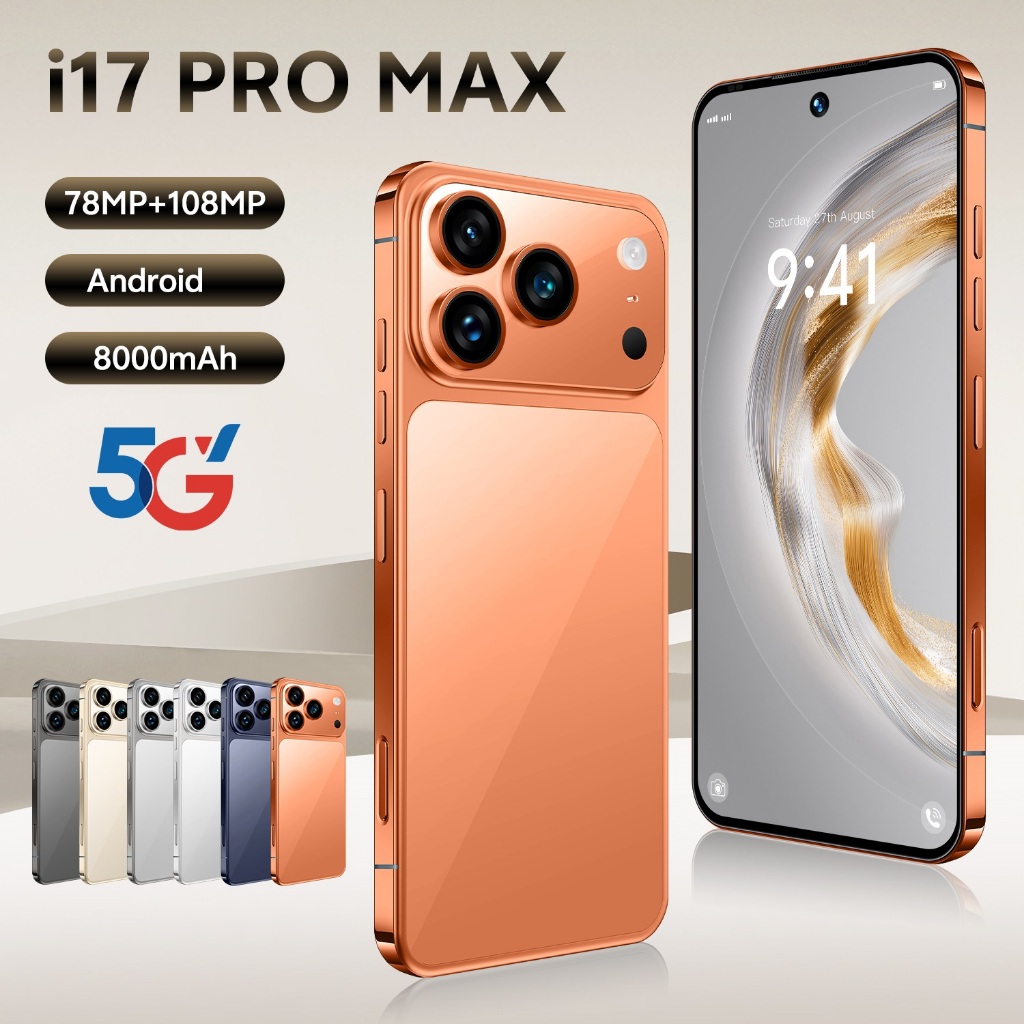 A17PM ใหม่สมาร์ทโฟน 4G/5G หน้าจอ 6.7 นิ้วหน่วยความจําโทรศัพท์ 8GB + 256GB Suporte WiFi 5G บลูทูธ