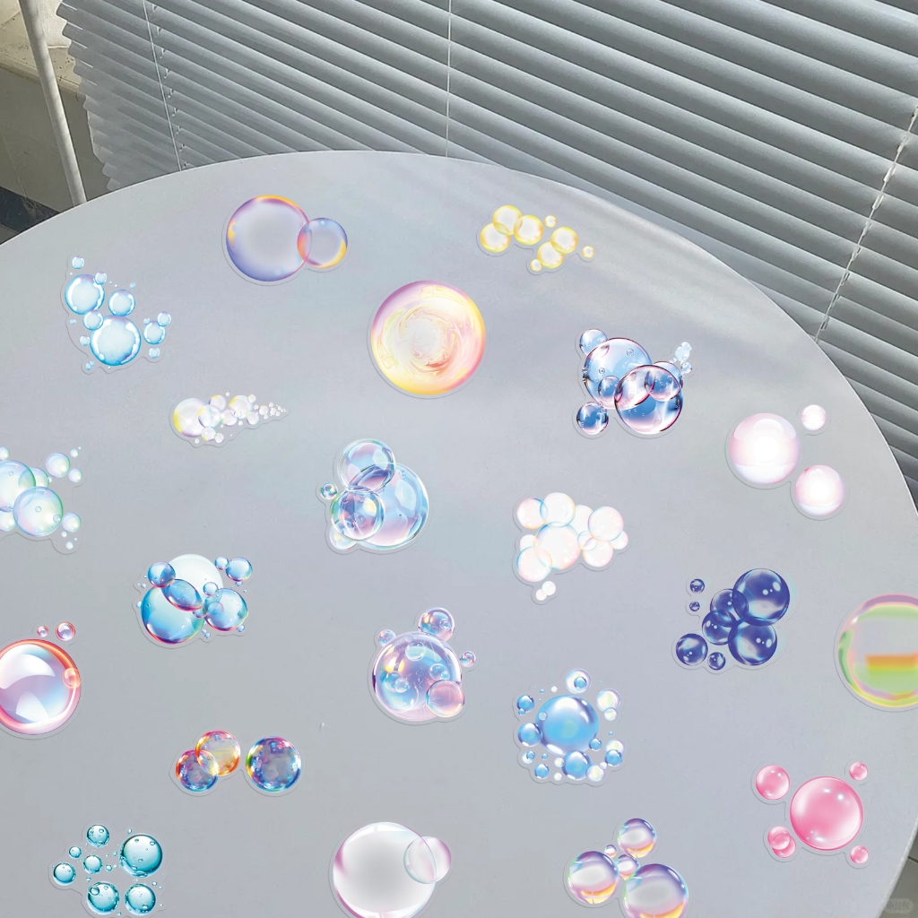 ตลก 50 ชิ้นที่มีสีสัน Dreamy Bubbles สติกเกอร์ที่ชัดเจนสําหรับโทรศัพท์แล็ปท็อปสมุดภาพ Art หมวกกันน็อคสติกเกอร์ Graffiti กันน้ํา DIY
