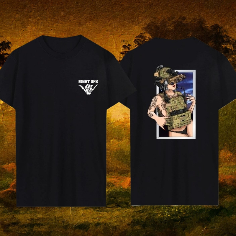 เสื้อยืด PX Night Action ไซส์ S-5XL ลายพิมพ์เฉพาะตัว เหมาะสำหรับสไตล์.street tough guy ใส่ง่ายทุกโอกาส
