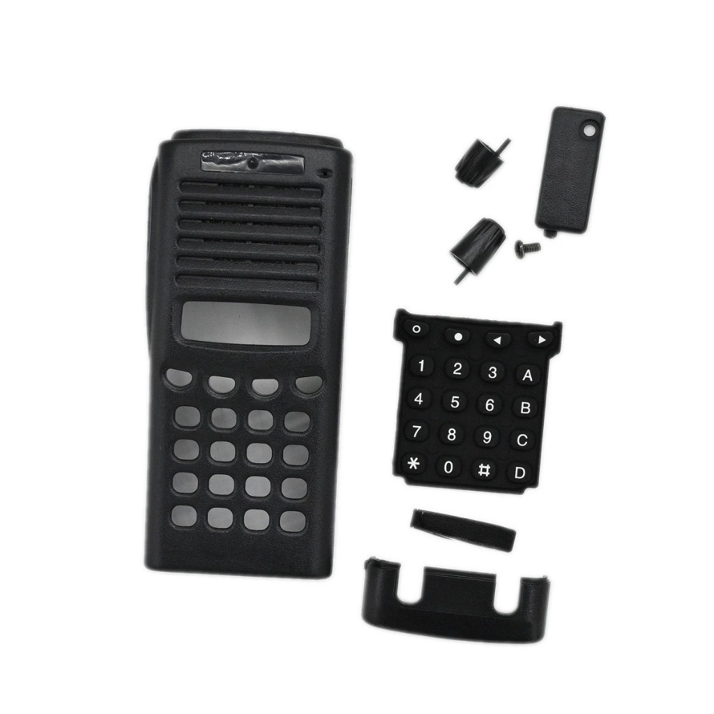 แผงด้านหน้าฝาครอบกรณีคีย์บอร์ดยาง Pad ลูกบิดชุดสําหรับ Kenwood TK378 TK378G TK278G TK388G Ham วิทยุอ