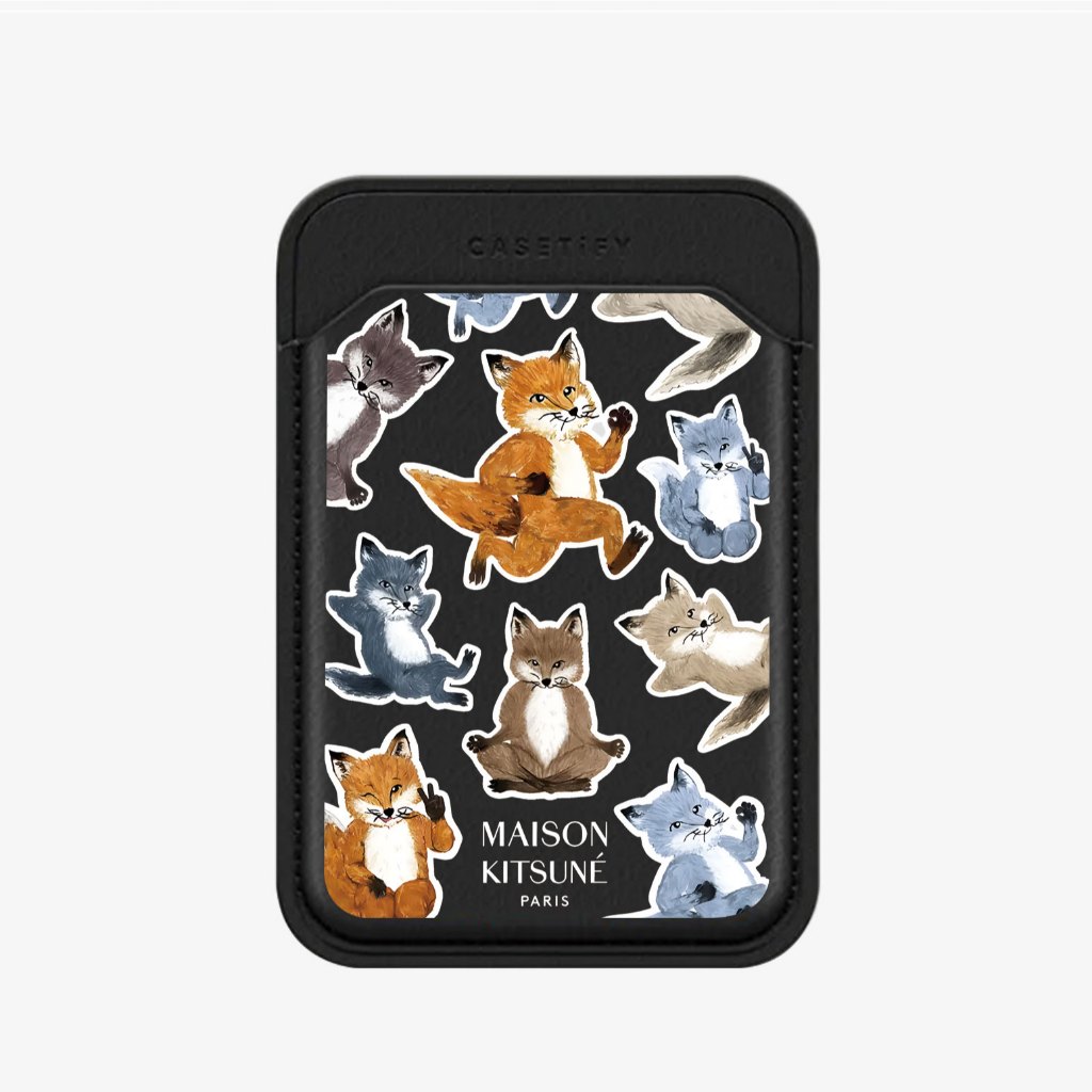 Maison kitsune Fox Magnetic Phone Card Holder การ์ตูน Fox Magnetic Card Holder magsafe Universal