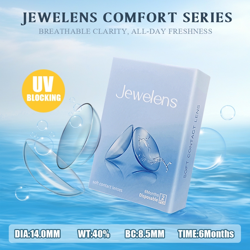 JEWELENS คอนแทคเลนส์ใส Natural Transparent Prescription Soft Eye Contacts พร้อมองศาสําหรับการแก้ไขการมองเห็นสายตาสั้น