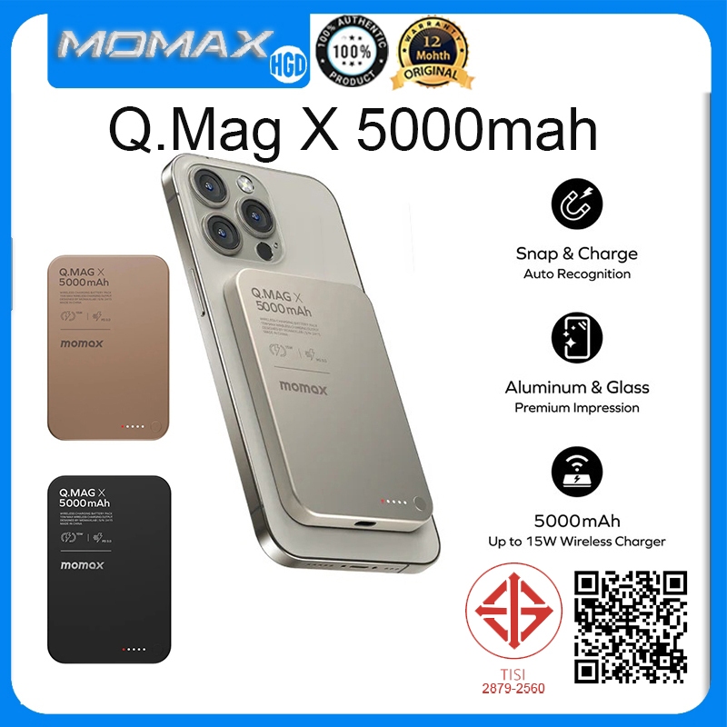 Momax Q.Mag X ธนาคารพลังงานแม่เหล็ก 5000mAh เครื่องชาร์จแบบพกพาไร้สาย 20W Fast CHARGING Battery Pack