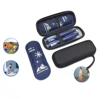 กระเป๋าเก็บความเย็นอินซูลินแบบพกพา 2 ถุงน้ำแข็ง Insulin Cooler Travel Case กระเป๋าเก็บอินซูลิน าอินซูลิน Ice Pack