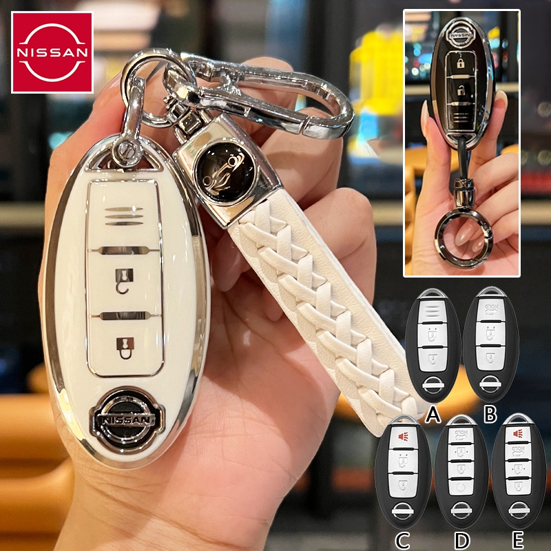 Nissan ปลอกกุญแจรถสําหรับ navara/note/juke/kicks/march/cube/teana/tiida/sylphy/almera/kick e-power 2020/navara-np300 เคสกุญแจ