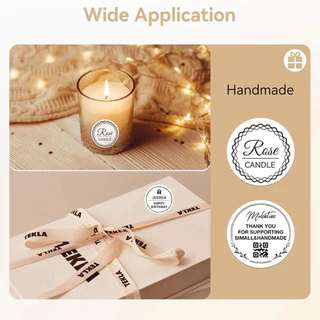 [Round Series] Niimbot Round Self-Adhesive Heat Sensitive Stickers สําหรับโลโก้ DIY, ป้ายโถ, ป้ายชื่อ, อาหารวันที่ชั้นวางชีวิตเบเกอรี่ - เข้ากันได้กับ B21/B1/B3S/B31