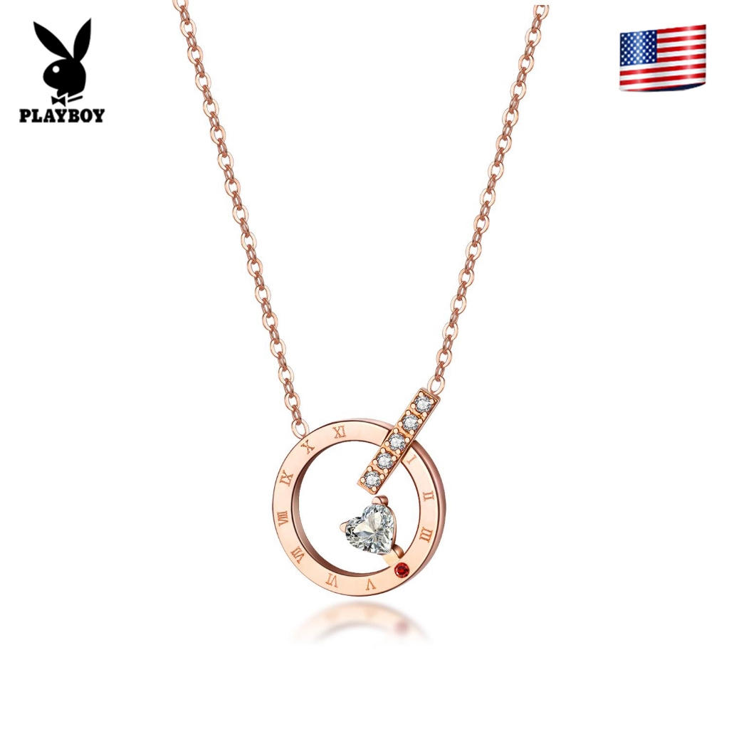 PLAYBOY 1560 สร้อยคอทองคำกุหลาบสำหรับผู้หญิง เครื่องประดับ