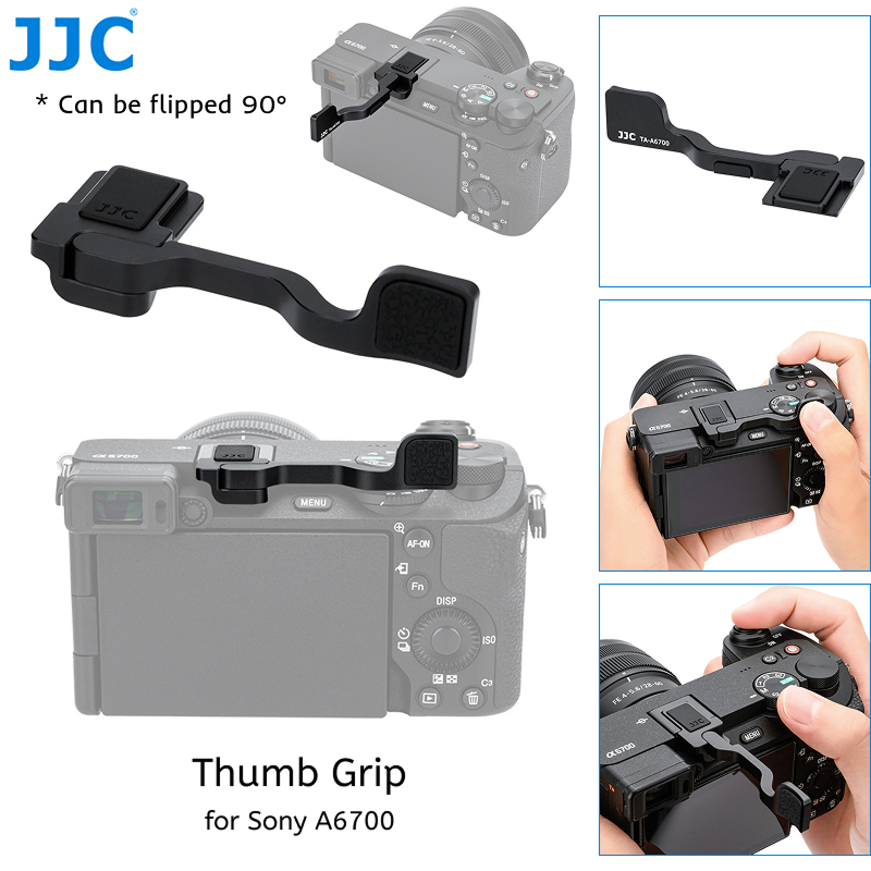 JJC TA-A6700 Thumb Grip Hot Shoe Finger Grip สําหรับ Sony a6700 A6700 กล้อง Flippable ซิลิโคน Anti S