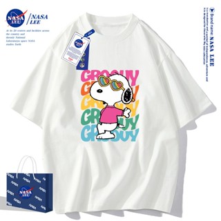 NASA เสื้อยืดคอกลม ลายสุนัข Snoopy เท่ ๆ ใส่ได้ทั้งชายและหญิ…