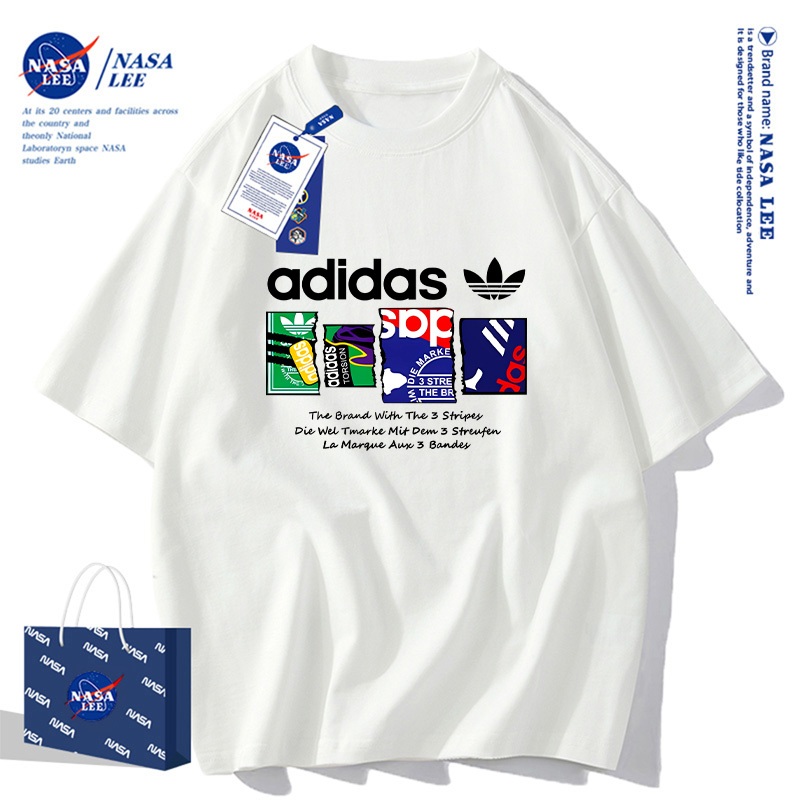 NASA เสื้อยืด 2025 ผ้าฝ้ายแท้ โลโก้เท่ ใส่สบาย ไม่ร้อน เหมาะกับทุกสไตล์